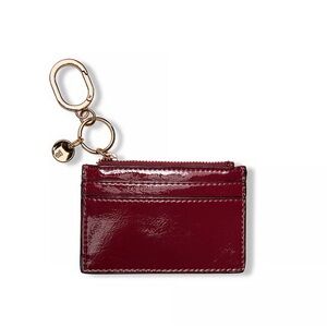 Victoria's Secret Patent Card Holder Keychain in Wine